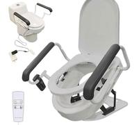 Releveur de siège de toilette automatique, releveur de siège de toilette électrique avec doubles accoudoirs antidérapants, angle de levage réglable de 0 à 45°, appareil de transfert for patients