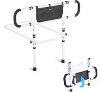 Releveur SM® - Barrière de lit pour personnes âgées avec 2 pieds de soutien & sangle de fixation - Barrière de lit réglable en hauteur (740-930mm) - Barrière de protection pour lit queensize, lit doub