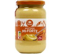 Relevez vos plats au quotidien avec la moutarde mi-forte CARREFOUR, format pratique de 350g en bocal en verre - Lot de 4