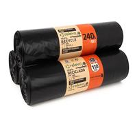 Relevo Sacs Noirs Professionnels Haute Résistance (Conteneur) - 240L (Largeur 120 cm × Hauteur 140 cm), 30 Sacs (3 Rouleaux × 10 sacs) | Extra Résistants | 55 µm (Microns) | 100% PEBD Recyclé
