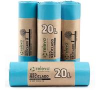 Relevo sacs poubelle avec poignées, très résistant 20 L, 60 pièces