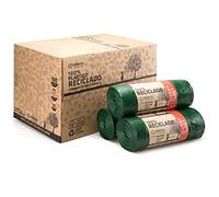 Relevo Sacs Poubelle Verts avec Liens Coulissants - 100L (Largeur 85 cm x Hauteur 105 cm), 156 Sacs (12 Rouleaux × 13 Sacs) | Sacs Poubelle Extra Résistants | 100% PEBD Recyclé | Certifié Blue Angel