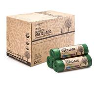 Relevo Sacs Poubelle Verts avec Liens Coulissants - 30L (Largeur 55 cm x Hauteur 60 cm), 360 Sacs (24 Rouleaux × 15 Sacs) | Sacs Poubelle Extra Résistants | 100% PEBD Recyclé | Certifié Blue Angel