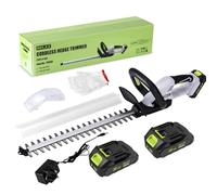 RELEX Taille-haies sans fil avec 2 batteries et chargeur, longueur de coupe de 51 cm, outil de jardin et taille-haie portable léger pour haies, buissons, branches