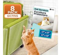 Reli. Lot de 8 protections de meubles anti-rayures pour chat avec broches - Taille XL - Protection de canapé contre les griffes - Plastique transparent anti-rayures pour canapé