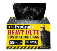 Reli. ProGrade - Lot de 20 sacs poubelle résistants - Noir - 2 mm d’épaisseur - 208 à 227 L
