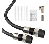 RELIAGINT Câble coaxial RG6 de 10 m pour TV avec gaine en caoutchouc résistant aux intempéries - Idéal pour l'extérieur - Câble TV et antenne - Triple blindage UV - Résistant au feu