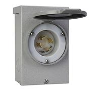 RELIANCE CONTROLS Generators Up to 7,500 Watts PB30 30 Amp NEMA 3R Power Inlet Box, Gris