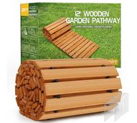RELIANCER Allée de Jardin en Bois, allée Droite en cèdre, allée décorative de Jardin, allée de terrasse, allée de Jardin, résistante aux intempéries, Sol de Route en Bois de Plage, allées de fête de