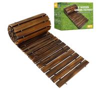 RELIANCER Chemin de jardin en bois de 2,3 m - Passerelle droite en cèdre enroulable - Chemin de patio - Passerelle décorative pour jardin, bord de mer, résistant aux intempéries, sol
