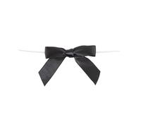 Reliant Ribbon 100 Piece Bow 2.5 Span X 1.75 Tails Twist Tie Ribbon, Black, 5/8 by Reliant Ribbon