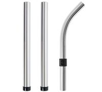 Reliapart Lot de 3 tiges d'extension d'aspirateur en acier chromé de 32 mm et tube d'extrémité courbée compatibles avec les aspirateurs Numatic Henry Hetty George et NRV 601023 Connecteur universel de