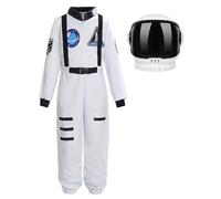 ReliBeauty Déguisement Astronaute Enfant:avec casque d'astronaute pour garçons et filles,blanc,120