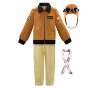 ReliBeauty Déguisement Aviatrice Aviateur Costume Amelia Earhart Enfant avec Chapeau, 120