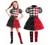 ReliBeauty Déguisement Joker Fille Arlequin Costume pour Filles Carnaval Halloween