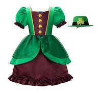 ReliBeauty Déguisement Leprechaun Enfant Filles Costume pour Jour de la Saint Patrick 3-4ans, 100