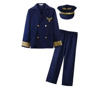 ReliBeauty Déguisement Pilote Avion Enfant avec Chapeau 14ans, 160