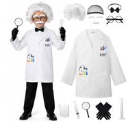 ReliBeauty Déguisement Scientifique Enfant, Mad Scientist avec Accessoires
