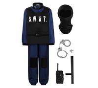 ReliBeauty Déguisement SWAT Costume Policier Enfant avec Accessoires 3-4ans, 100