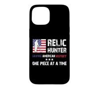 Relic Hunter Détecteur de métaux Chasse au trésor Drapeau US Coque pour iPhone 15