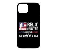 Relic Hunter Détecteur de métaux Chasse au trésor Drapeau US Coque pour iPhone 15 Plus