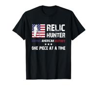 Relic Hunter Détecteur de métaux Chasse au trésor Drapeau US T-Shirt Graphique avec Valeur
