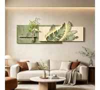 Relief 3D Grès Artisanal Lumière Vase Décor,Style Bois Crème Déco Mur Canapé Maison(A,210 * 70CM82.7 * 27.6IN)