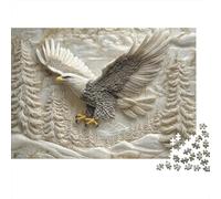 Relief Art Puzzle À Assembler 1000 Pièces Matériau Recyclable Bald Eagle Adulte Puzzles Temps De Jeu en Famille Props Intéressant Jeu De Famille for Home 70x50cm/1000pcs