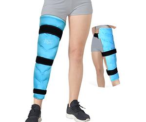 Relief Expert Grand sac de glace pour jambes - Poche froide réutilisable pour jambes, genoux, cuisse et hanches avec 3 sangles réglables, compresse froide pour la récupération musculaire et un soutien