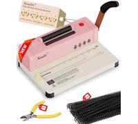 Relieuse à spirale rose à 46 trous, kit de reliure 2026 avec insert de bobine électrique, 100 spirales, format lettre/A4/A5, école, bureau, maison