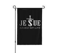 Religieux Christianisme Foi Jésus M'A Sauvé La Vie Argent Drapeaux De Jardin Durable Drapeau De Jardin Double Face Bannière Pour Toutes Les Saisons Fêtes Dortoirs 30X45cm