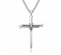Religieux Nail Croix Collier pour Hommes Femmes Jésus Christ Pendentifs Or Couleur Titane Acier Boîte Lien Chaîne Mâle Cadeau