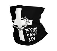 Religion Christianisme Foi Jésus-1:165 Echarpe Gaiter Imprimé Tube Bandeaux Multi-Usage Décoration Faciale pour Extérieur Sports Femme 26X30CM