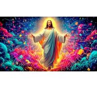 Religion de Jésus Jeu de Puzzle 1000 pièces Défi de Jeu éducatif Stimulant pour Adultes et Enfants de 12+ Ans 70x50cm/1000pcs
