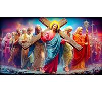 Religion de Jésus Puzzle pour Toute la Famille Cadeau pour Femmes et Hommes 1000 pièces Papier recyclé Jeu Familial Amusant & Stimulant Jeux éducatifs 70x50cm/1000pcs