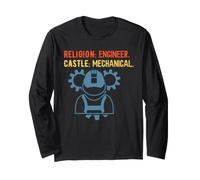 Religion Engineer Castle Mechanical Funny Engineering Manche Longue