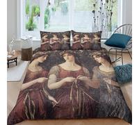 Religion grecque antique Mythologie- Déesse of Fate Housse De Couette Ado Adulte Avec Taie D'oreiller,3 Pièces Parure De Lit En Microfibre Avec Fermeture Éclair, 3D Imprimé Motif King（220x240cm）