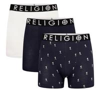 Religion Lot de 3 boxers en coton pour homme, doux, sans étiquette, respirants, avec taille élastique, tailles S à XXL, Rgn06 / Assortis, XL