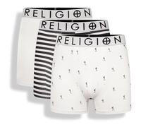 Religion Lot de 3 boxers en coton pour homme, doux, sans étiquette, respirants, avec taille élastique, tailles S à XXL, Rgn15 / Assortis, L