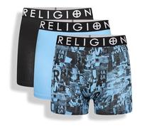 Religion Lot de 3 boxers en coton pour homme, doux, sans étiquette, respirants, avec taille élastique, tailles S à XXL, Rgn17 / Assortiment, L