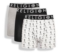 Religion Lot de 3 boxers en coton pour homme, doux, sans étiquette, respirants, avec taille élastique, tailles S à XXL, Rgn09 / Assortis, L