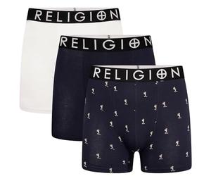 Religion Lot de 3 boxers en coton pour homme, doux, sans étiquette, respirants, avec taille élastique, tailles S à XXL, Rgn06 / Assortis, XL