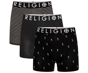 Religion Lot de 3 boxers en coton pour homme, doux, sans étiquette, respirants, avec taille élastique, tailles S à XXL, Rgn13 / Assortis, XL