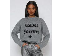 Religion Pull Religion Rebel Forever à Col rond Slogan en fil doux