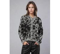 Religion Religion Animal Cute Button Through Erin Cardigan In Grey And Black Animal Leopard