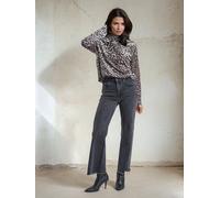 Religion Religion Animal Loose Emmy Turtle Neck Top In Golden Zebra Animal Velvet Jersey