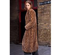 Religion Religion Animal Margot Python Faux Fur Long Line Coat