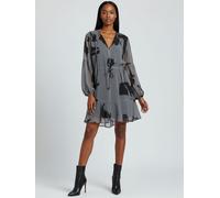 Religion Religion Ash Grey Eternity Mini Dress With Neck Tie In Snake Skin Print Ash Grey 10