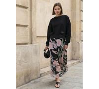 Religion Religion Black Angelina Tiered Maxi Skirt In Soft Floral On Black Georgette Black EU 38 (UK 10)