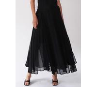 Religion Religion Black Eligion Floaty Sheer Multi Layered Olsen Maxi Skirt Black 6